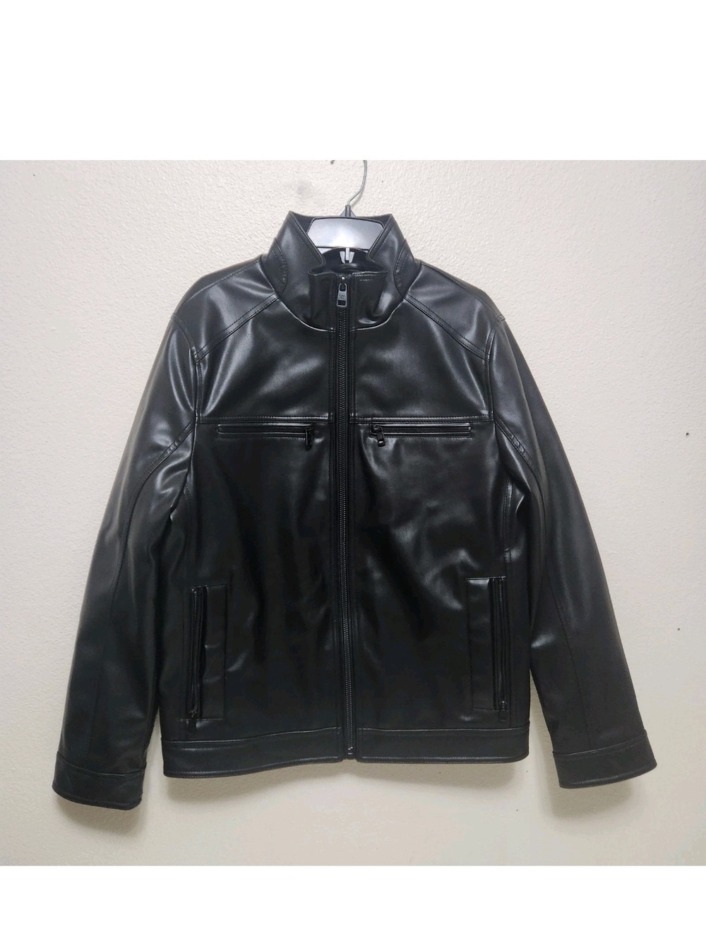 Calvin Klein Everday Essential Faux Leather Jacket M Moto Classic Capsule - Picture 4 of 14